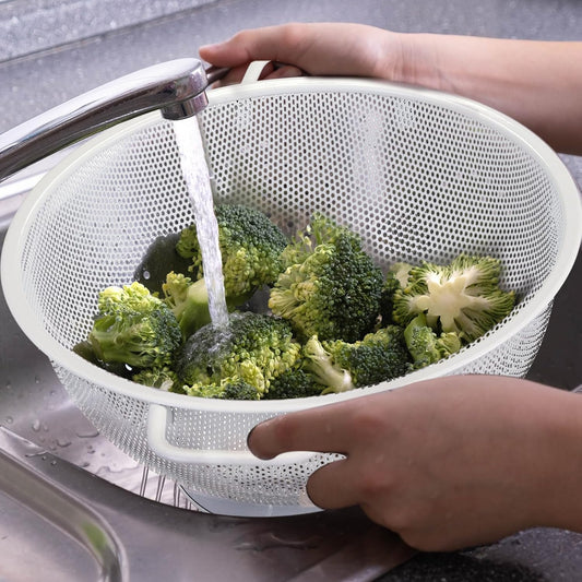 3 Pack Stainless Steel Colander Set – 1/3/5 Quart Metal Mesh Strainers with Handles, Fine Mesh Kitchen Colander Bowls for Draining Pasta, Washing Vegetables & Fruits