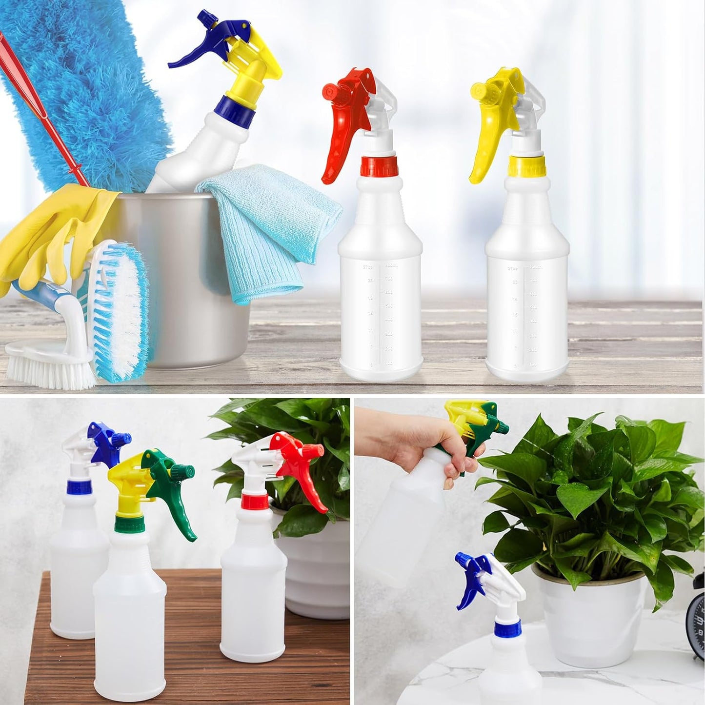 Reusable Spray Bottles for Cleaning, Gardening, Car Care – 20 Pack 16oz with Labels & Funnels